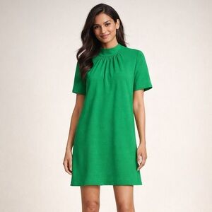 Alex Marie Sylvia Green Crepe Mock Neck Dress Size 6